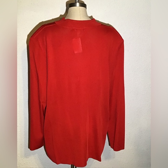 Misook red knitted jacket size 2X - Picture 2 of 9